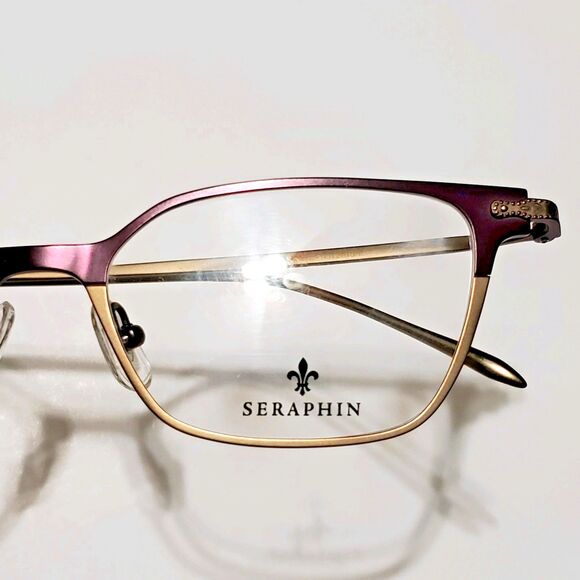 Seraphin Titanium Purple/Gold Eyeglasses Frames 50-17-140 Handmade Japan - Picture 6 of 7